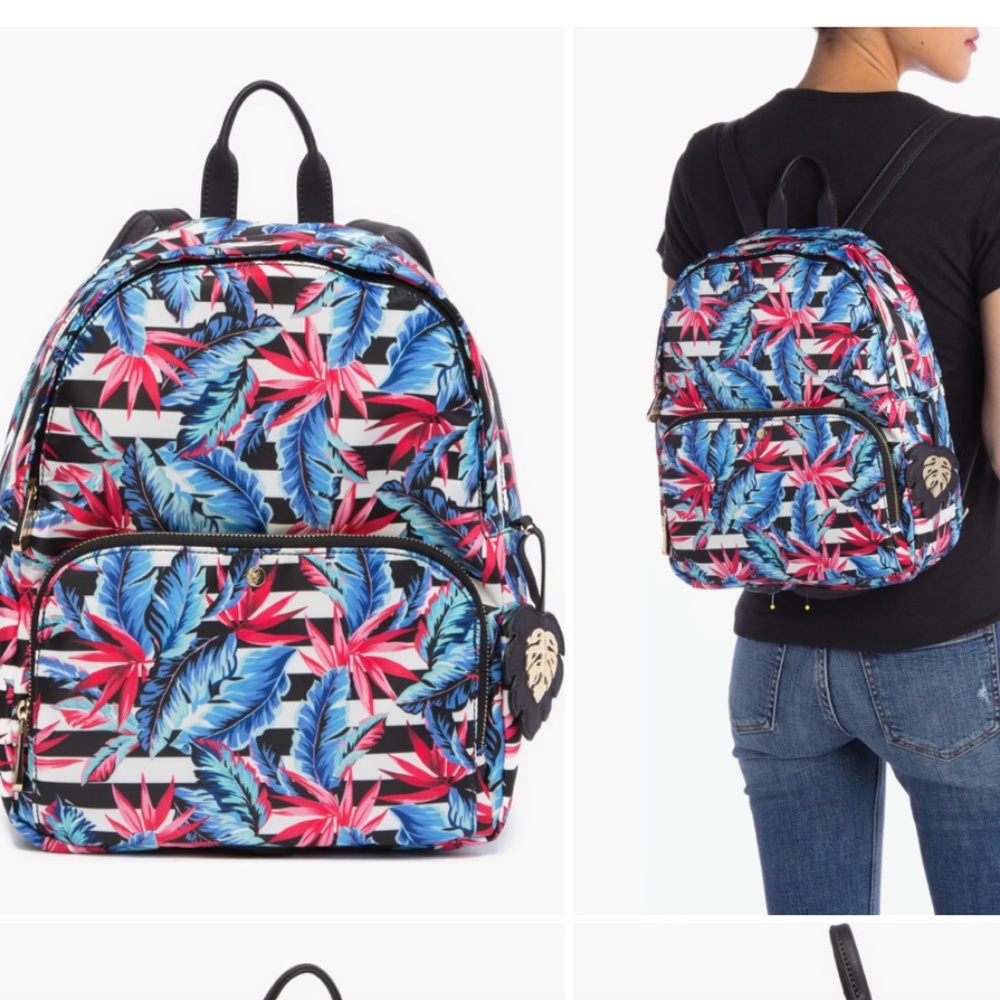 EUC TOMMY BAHAMA Siesta Key striped palms of paradise backpack
